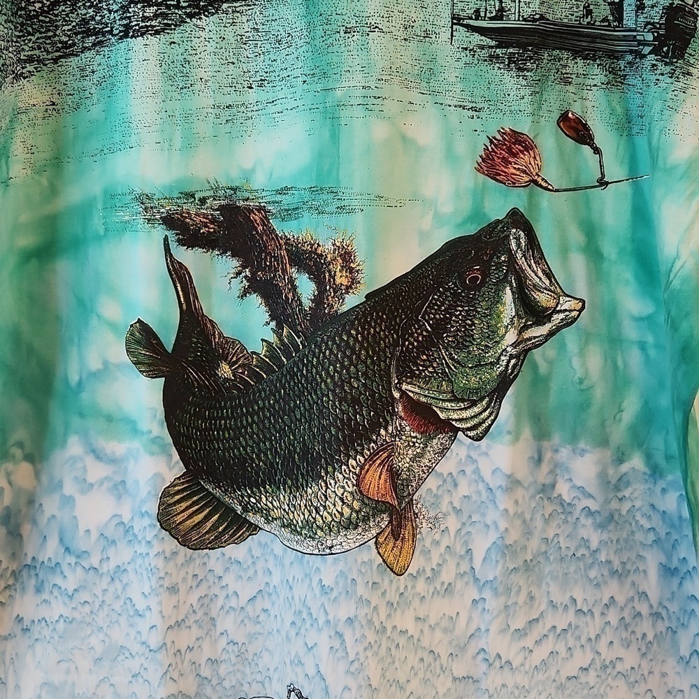 Vintage Fruit Of The Loom Tag Single Stitch Shirt Fishing Large Mouth Bass Sz XL - Picture 6 of 14